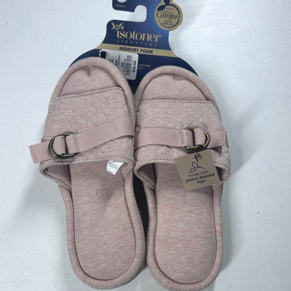 Isotoner Signature Memory Foam Slippers Eco Comfort Medium (7.5-8) NEW